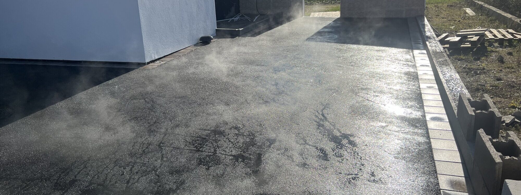 Chantier Habsheim &#8211; pose de macadam et céramique Guebwiller