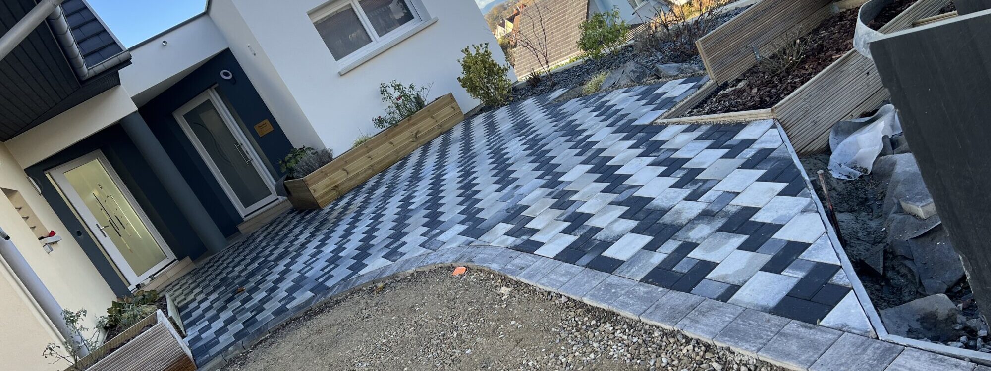 Chantier Uffheim &#8211; pose macadam et pavé Rixheim